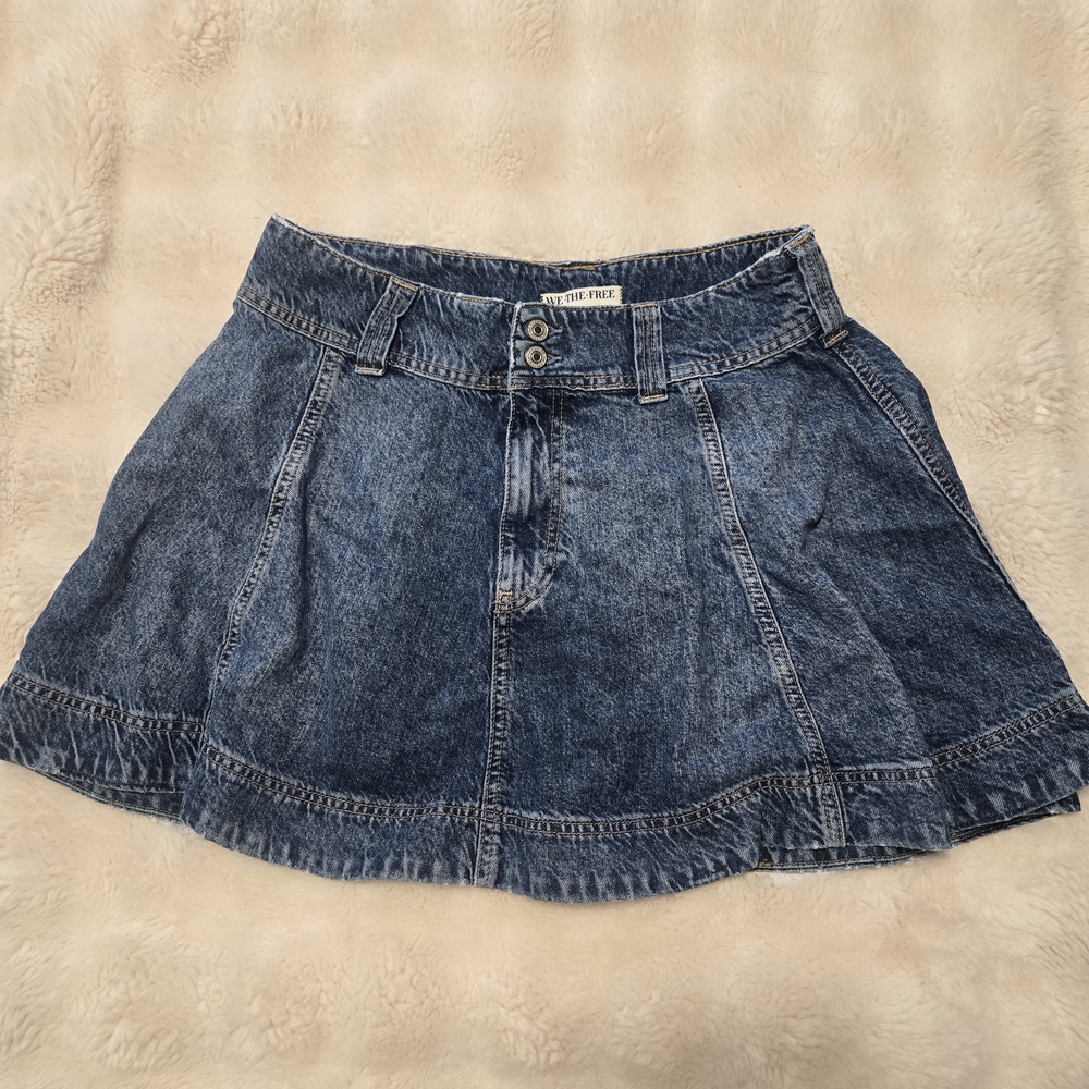 We The Free Blue Denim Mini Skirt Sz 29